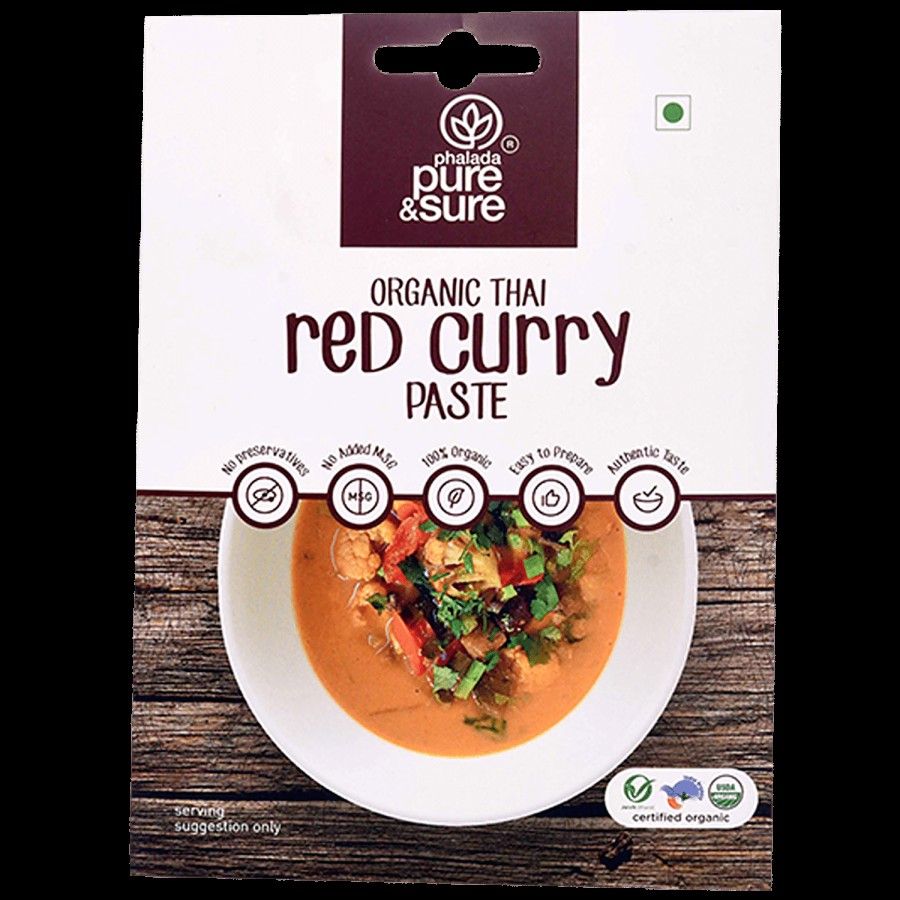 Phalada Pure & Sure Organic Thai Red Curry Paste - Authentic