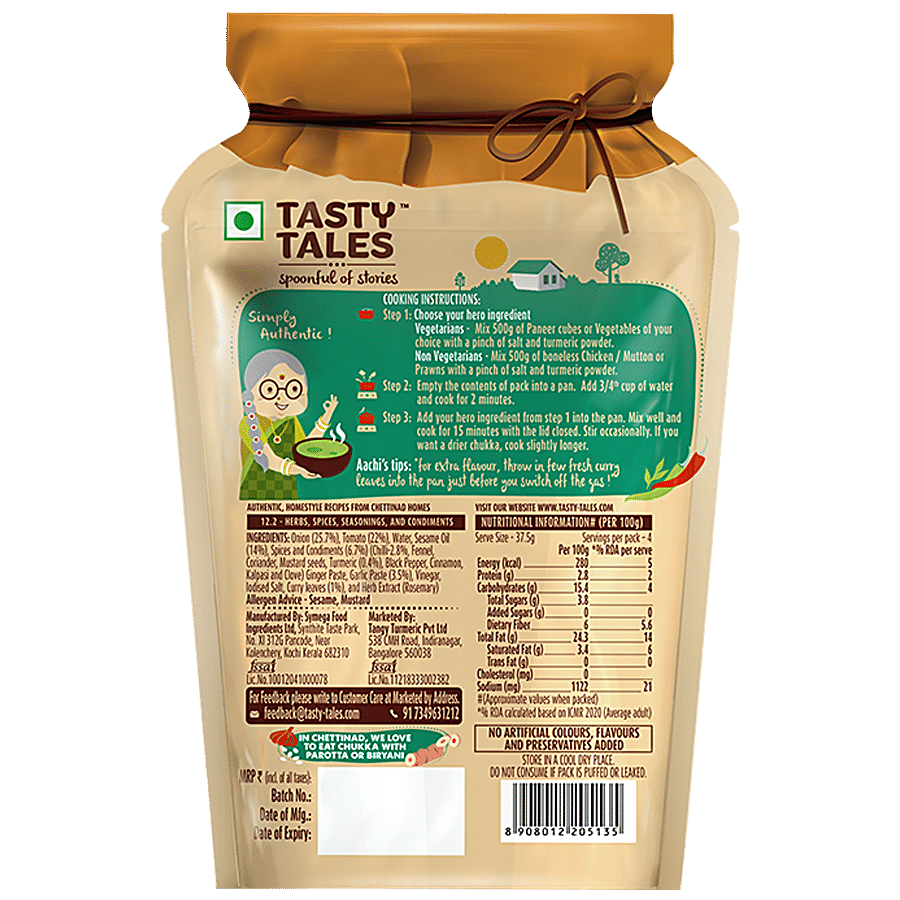 Tasty Tales Ready To Cook Curry Paste - Chettinad Chukka