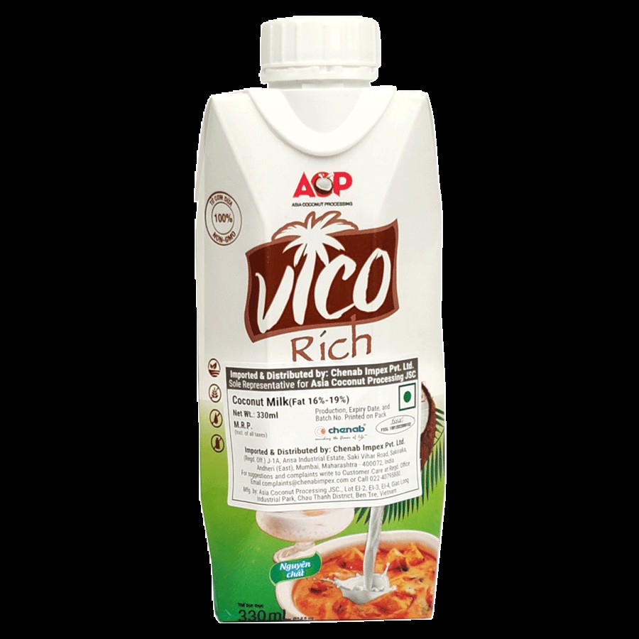 Vico Pure Rich Coconut Milk - 16-19% Fat