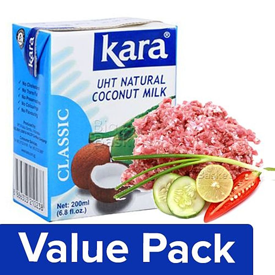 bb Combo Kara Coconut Milk - UHT Natural 200 ml + Fresho Meat Mutton - Mince 500 gm