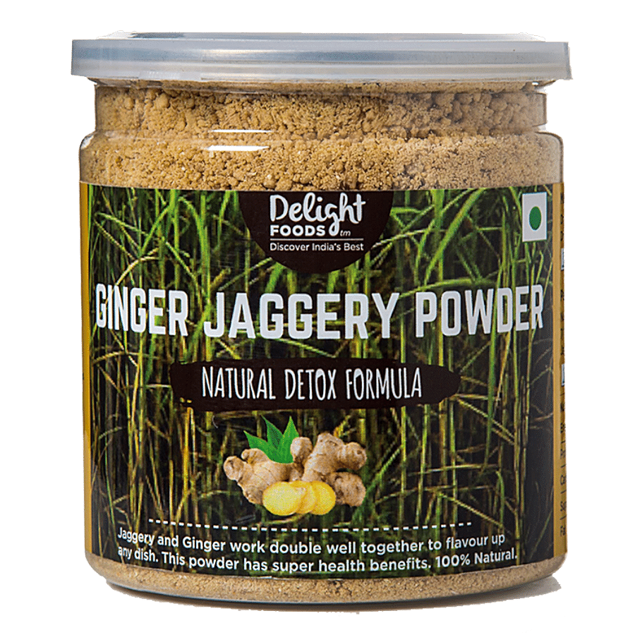 Delight Foods Ginger Jaggery Powder - Healthy Sweetener For Chai