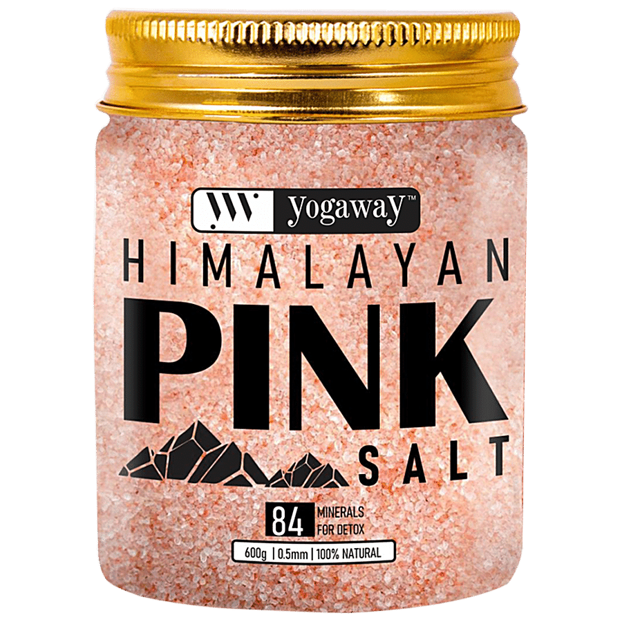 YOGAWAY Himalayan Pink Sooji Salt - With 84 Minerals For Detox