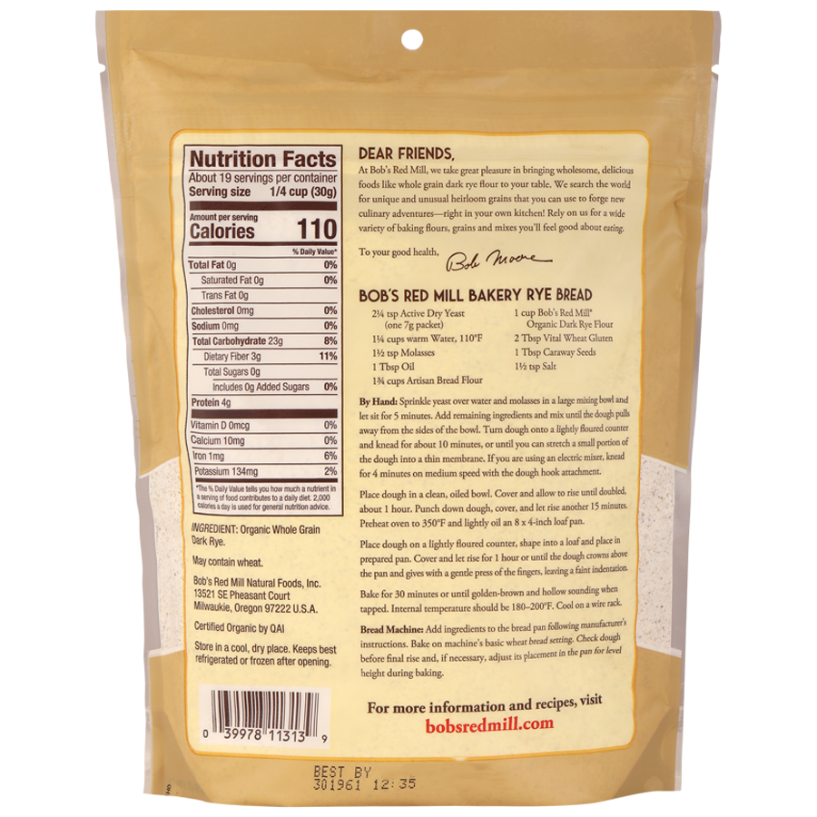 Bobs Red Mill Organic Flour - Rye