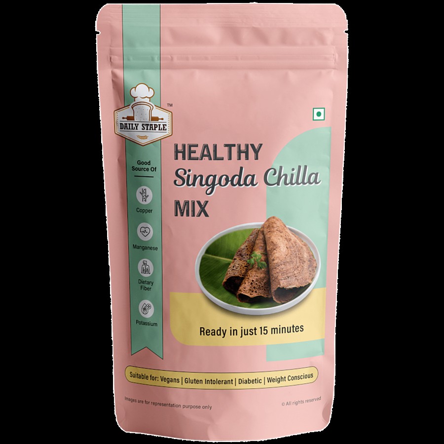 Daily Staple Healthy Singoda Chilla Mix -  For Gluten Intolerant