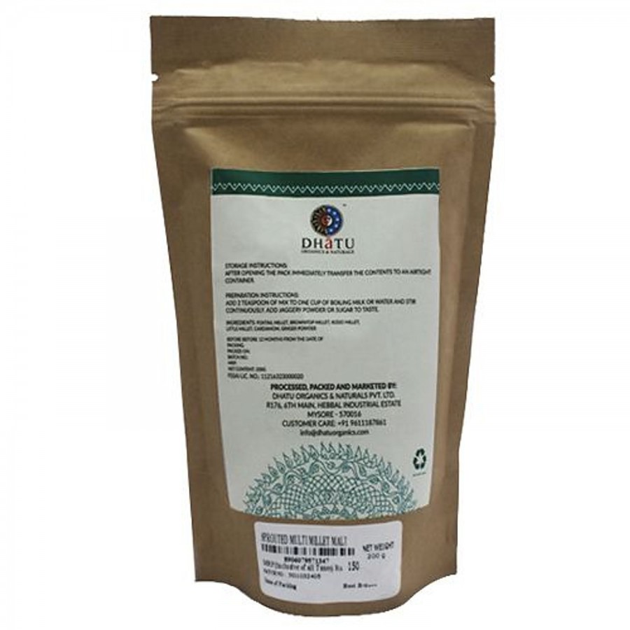 Dhatu Organics & Naturals Sprouted Multi Millet Malt - 100% Natural