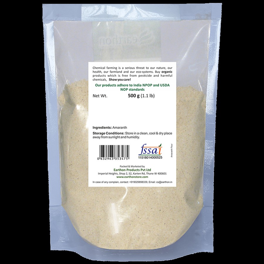 Earthon Organic Amaranth Flour/Rajgira/Ramdana Atta