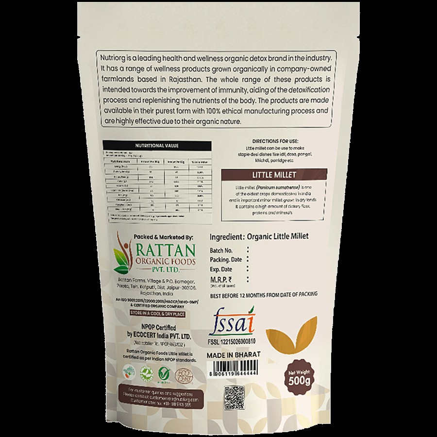 Nutriorg Organic Little Millet