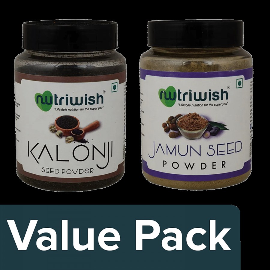 Nutriwish Kalonji Seed Powder - Supports Immunity 200 g + Jamun Seed Powder 200 g