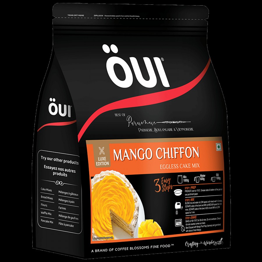 OUI Mango Chiffon Eggless Cake Mix - Luxe Edition