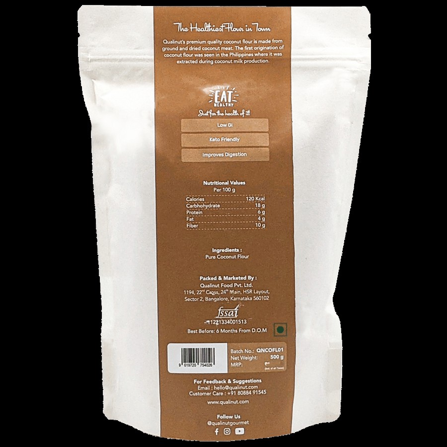 Qualinut Gourmet Coconut Flour - Improves Digestion