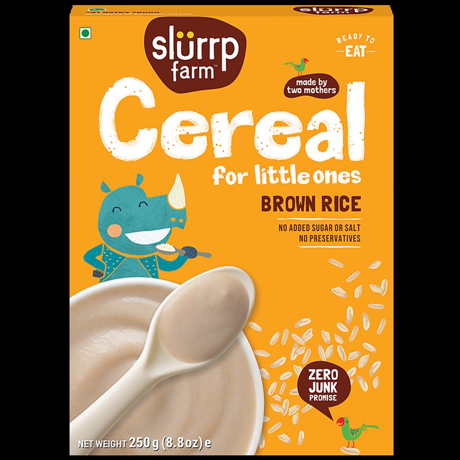 Slurrp Farm Brown Rice Instant Cereal - No Sugar/Salt