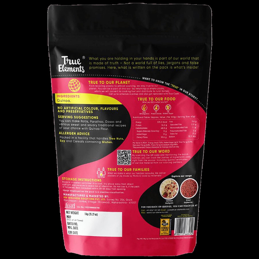 True Elements Quinoa Flour - Rich In Dietary Fibre