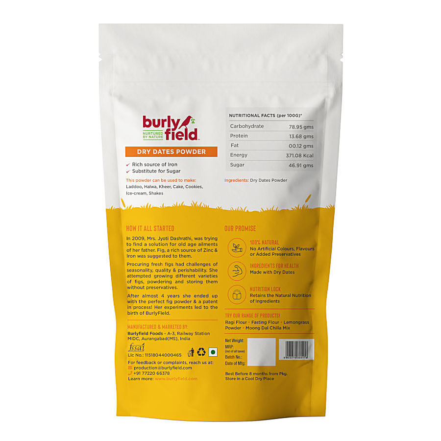 Burlyfield Dry Dates Powder - Natural Source Of Sugar