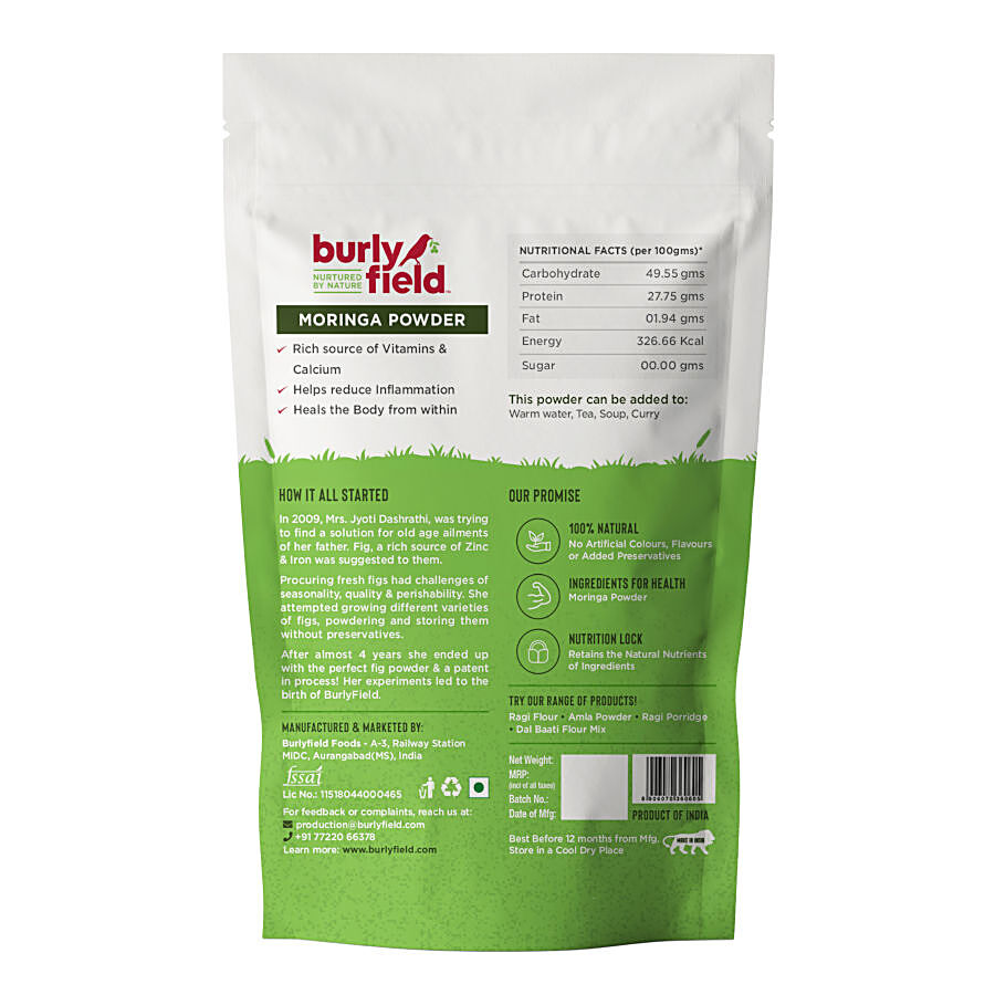 Burlyfield Moringa Powder - Rich In Antioxidants