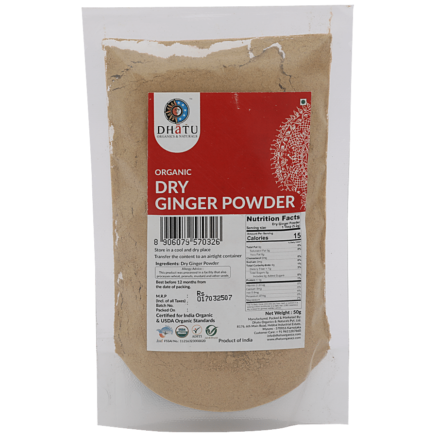 Dhatu Organics & Naturals Powder - Organic Dry Ginger