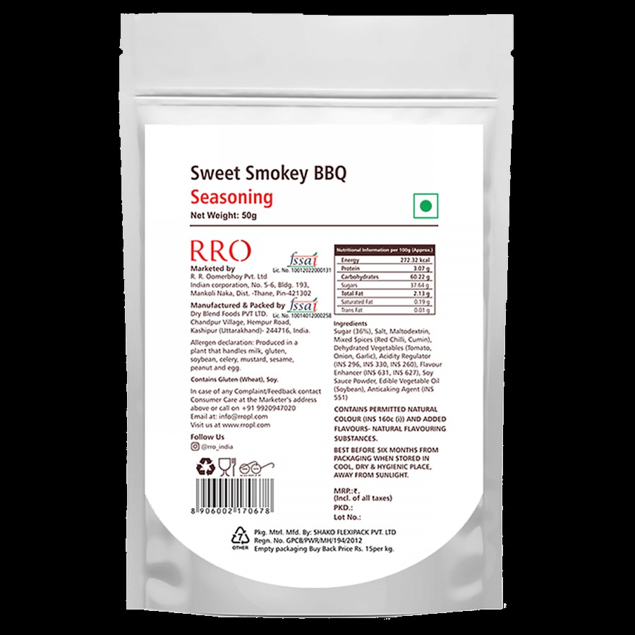 Rro Sweet Smoky BBQ Seasoning - Enhances Natural Flavours