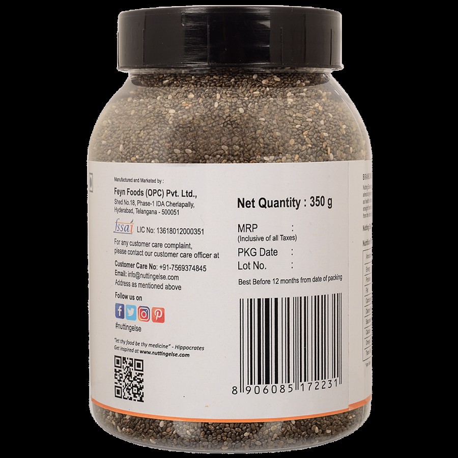 NUTTING ELSE Chia Seeds - Rich In Omega - 3 & Protein