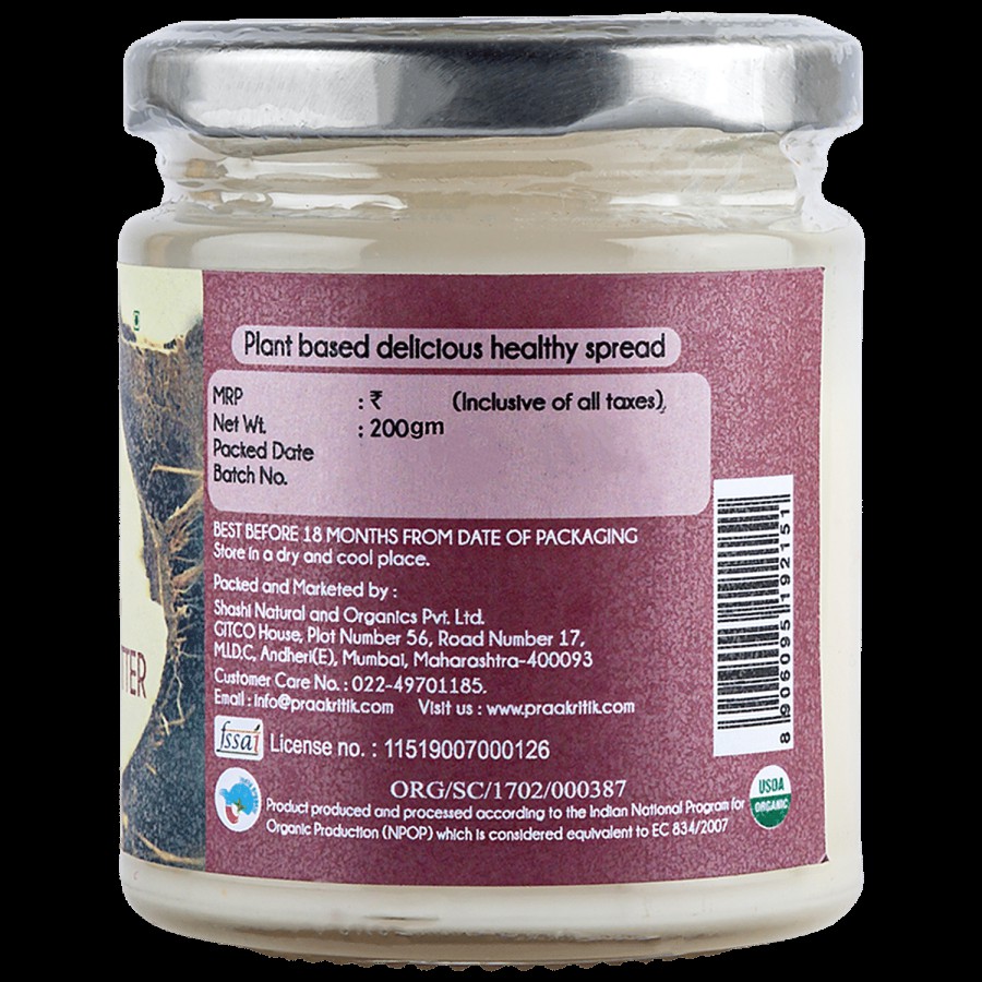 Praakritik Organic Raw Coconut Butter - Vegan