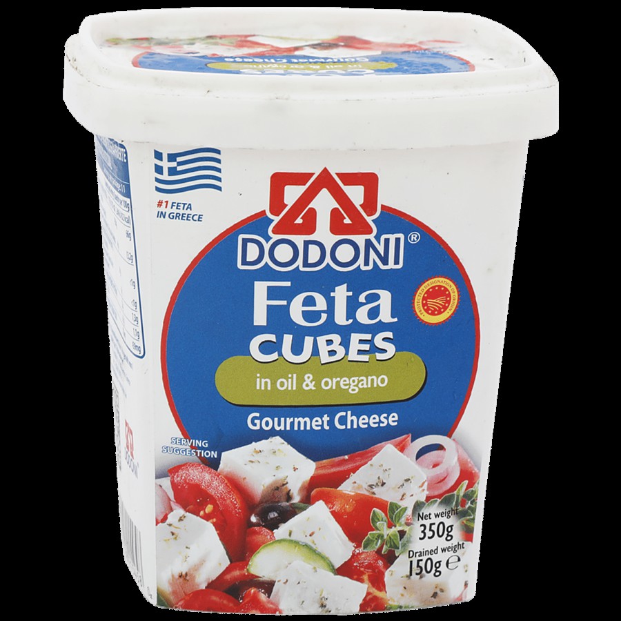 Dodoni Feta Gourmet Cheese Cubes - In Oil & Oregano