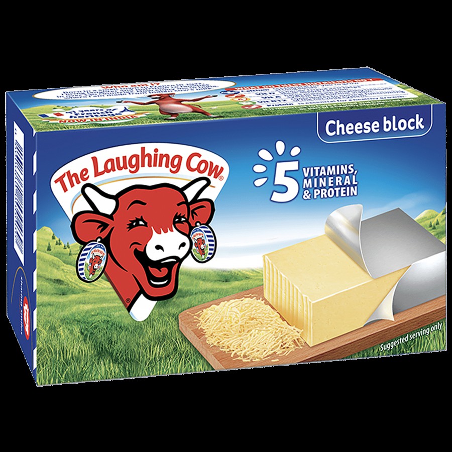 The Laughing Cow Creamy Cheese Triangles 120 g + Cheese Block 200 g