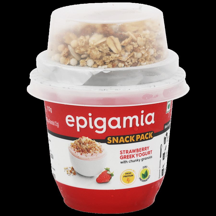 Epigamia  Greek Yogurt - Strawberry with Chunky Granola