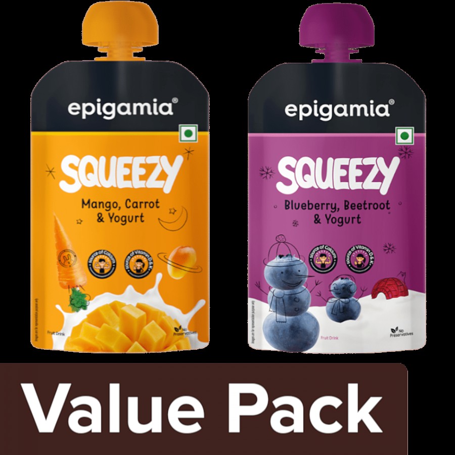 Epigamia  Squeezy Fruit Drink -Mango