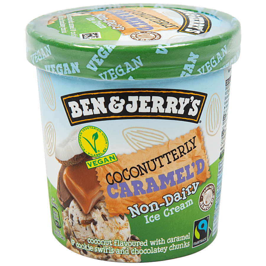 BEN & JERRY'S Coconutterly Caramel'd Non-Dairy Ice Cream - With Cookie Swirls & Chocolatey Chunks