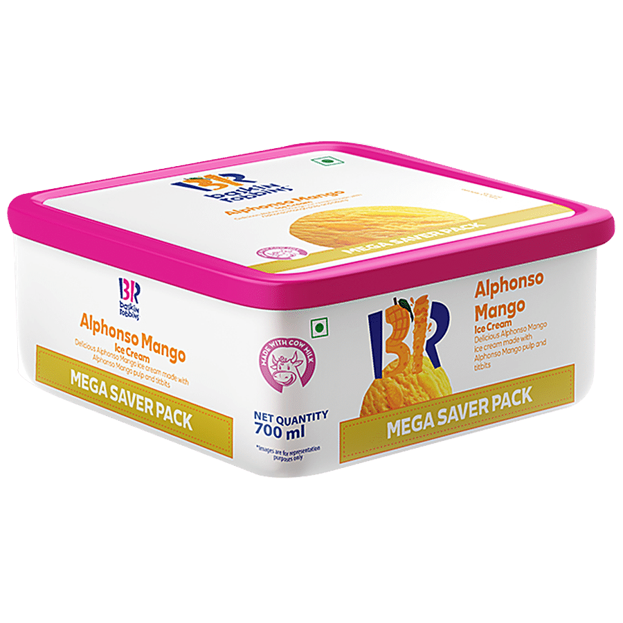 Baskin Robbins Alphanso Mango Ice Cream 700 ml + Ice Cream - Classic Vanilla 450 ml