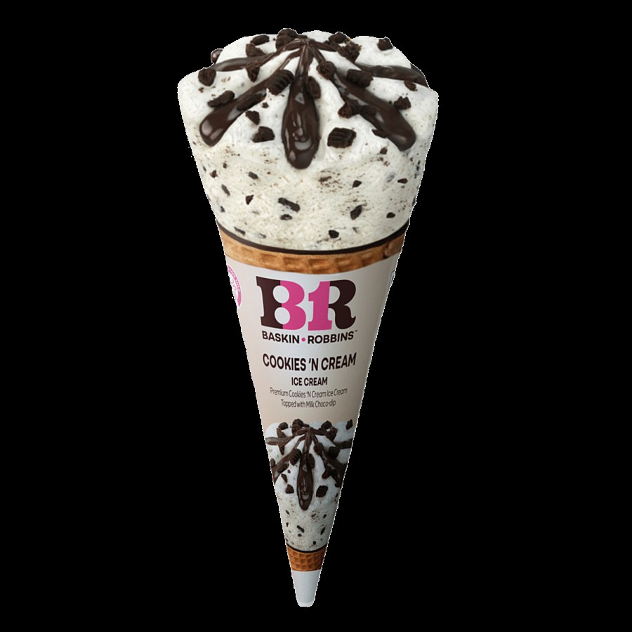 Baskin Robbins Ice Cream Cone - Cookies n Cream With Milk Chocolate