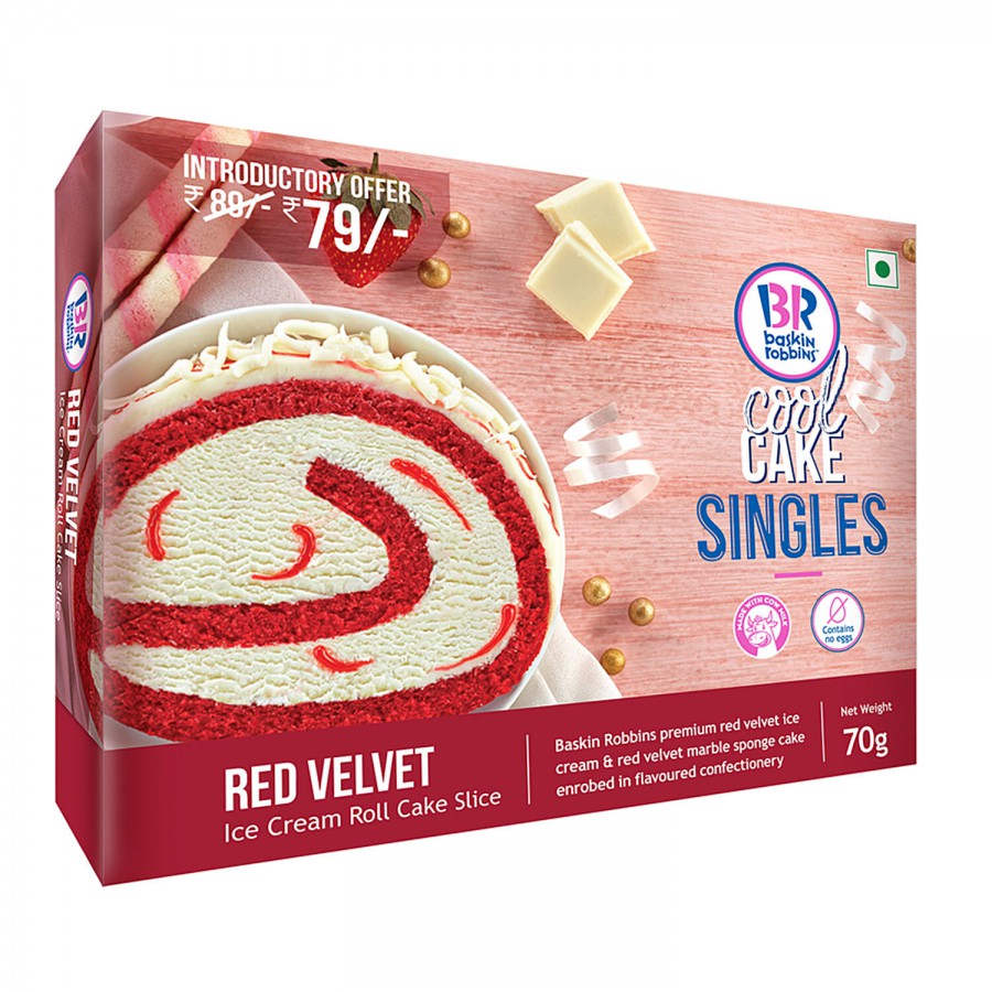 Baskin Robbins Ice Cream Roll Cake Slice - Red Velvet