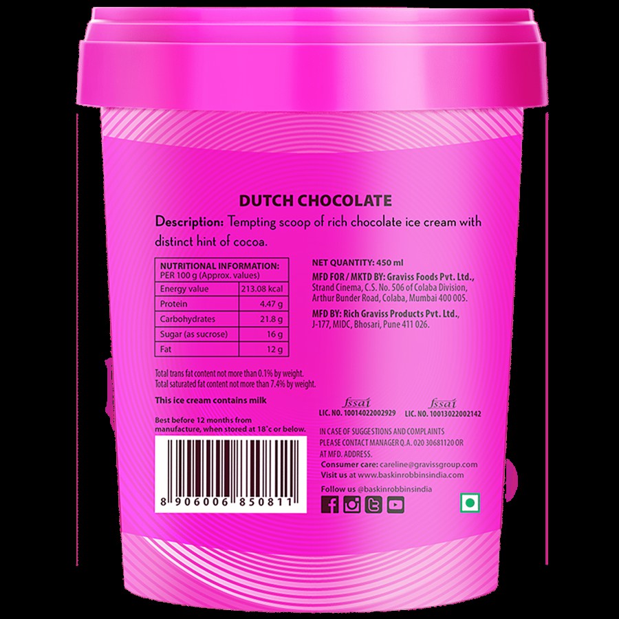 Baskin Robbins Premium Ice Cream - Dutch Chocolate