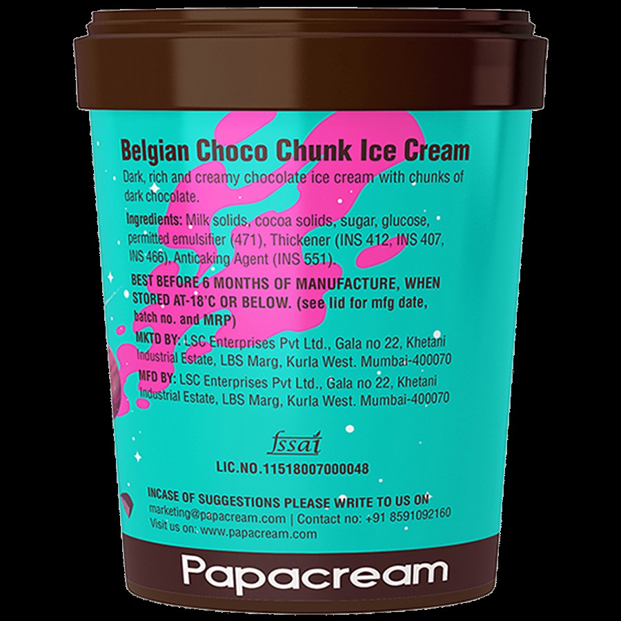 PAPACREAM Belgian Choco Chunk Ice Cream