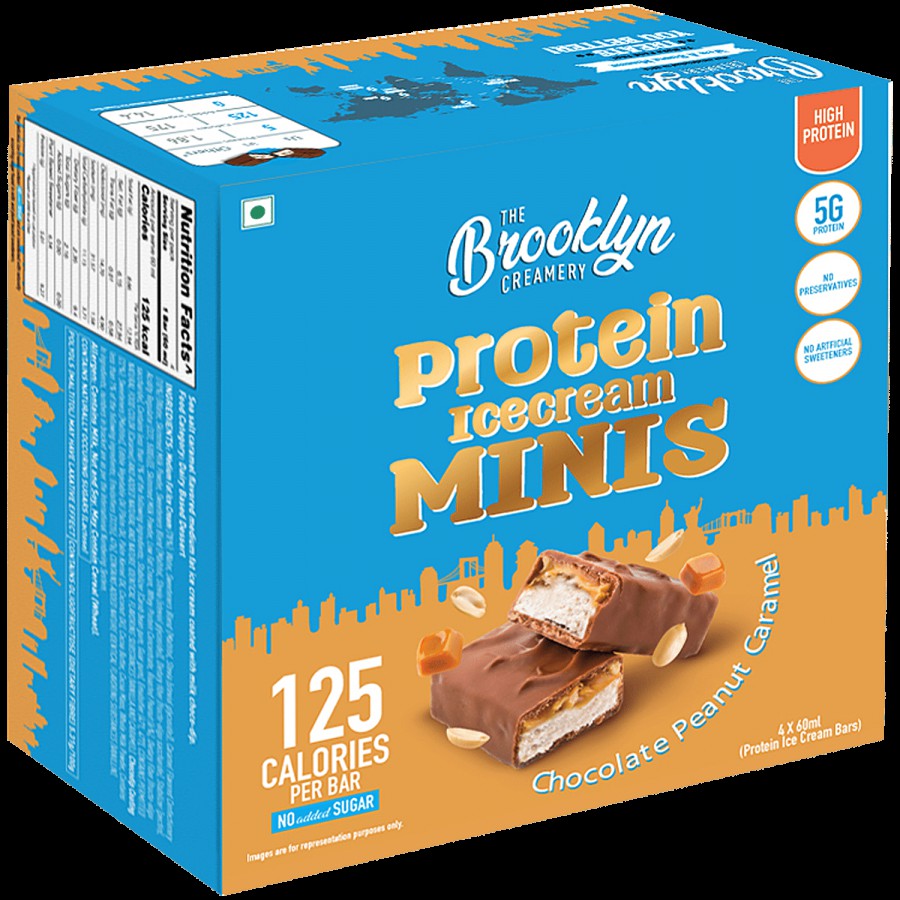 THE BROOKLYN CREAMERY Protein Ice Cream Minis - Chocolate Peanut Caramel