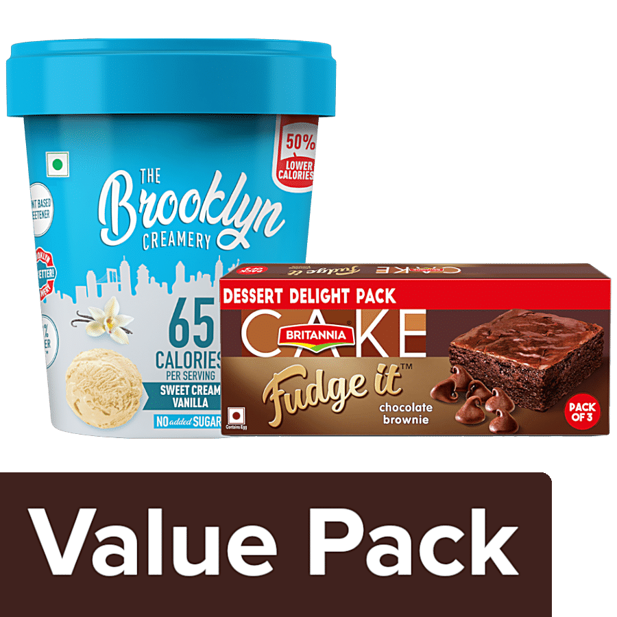 bb Combo TBC Vanilla Ice Cream 450 ml + Britannia Fudge It - Chocolate Brownie 120 g