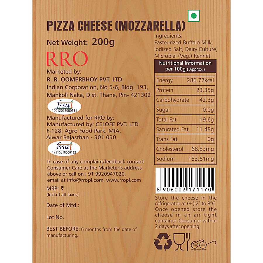 RRO DAIRY Mozzarella Pizza Cheese