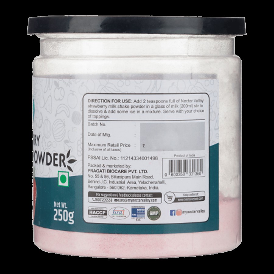 Nectar Valley Strawberry Milkshake Powder