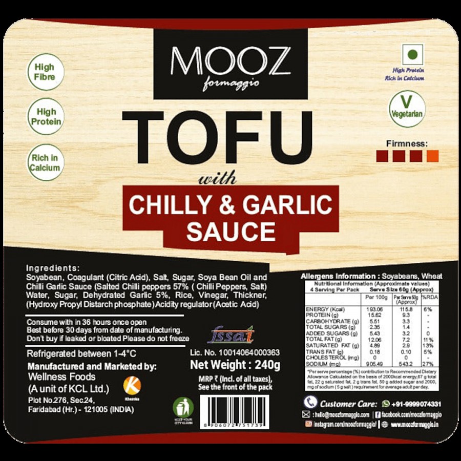 MOOZ Tofu With Chili Garlic Sauce