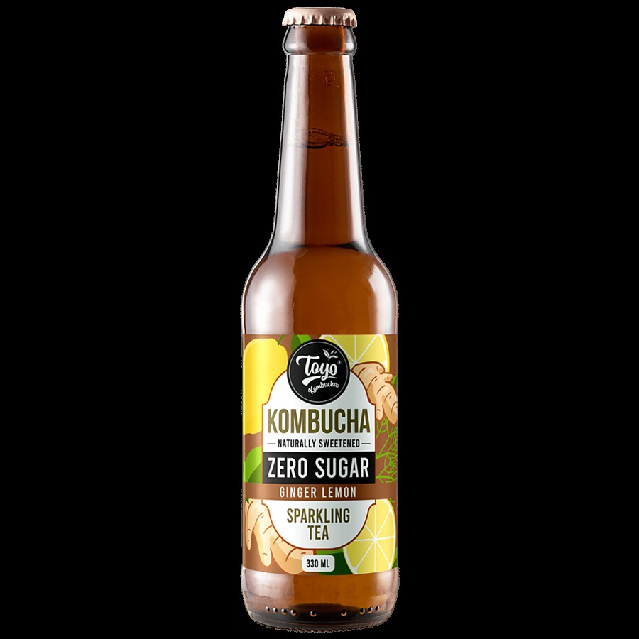 Toyo Kombucha Zero Sugar Sparkling Tea - Lemon Ginger Flavour