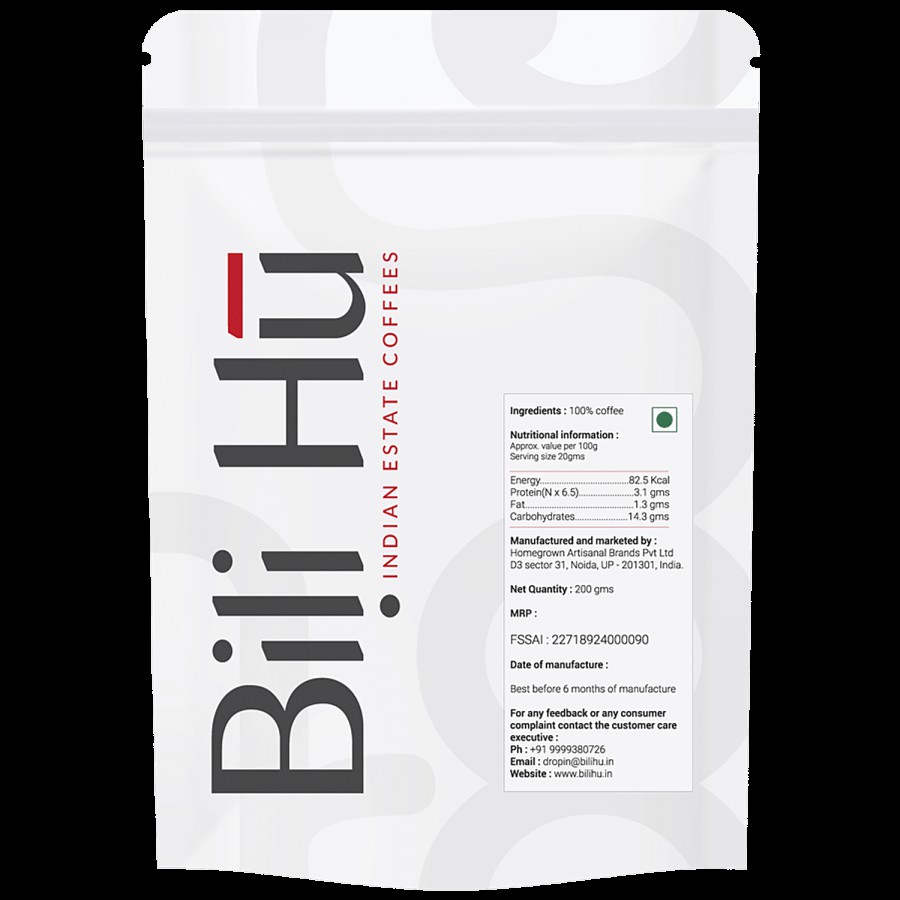 Bili Hu Coffees Speciality Estate Coffee - Monsooned Malabar Medium Light Roast