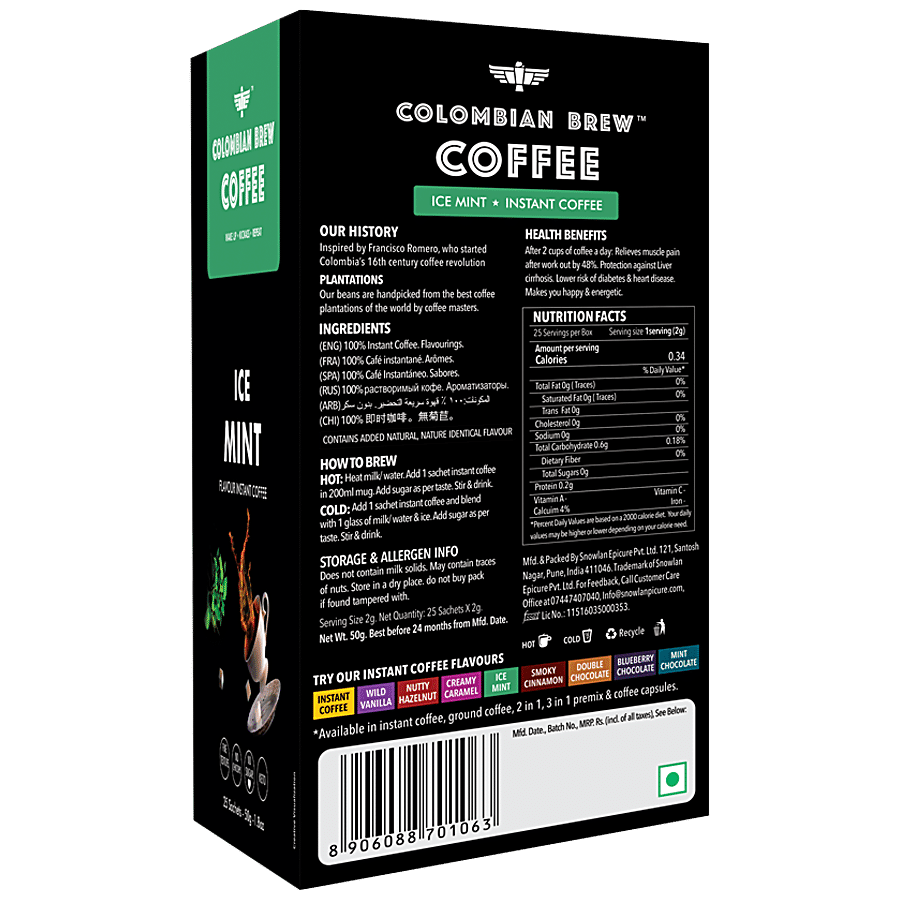 Colombian Brew Coffee Instant Coffee -Wild Mint