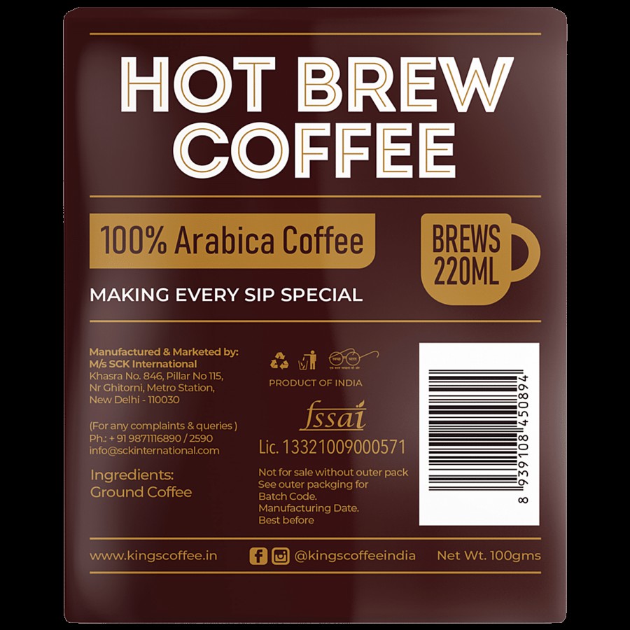 KINGS COFFEE Dark Roast - Provides Energy