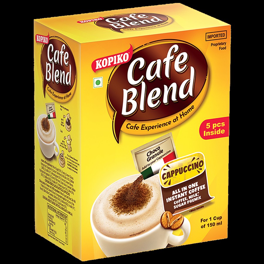 Kopiko Cafe Blend Cappuccino All In 1 Premix Instant Coffee