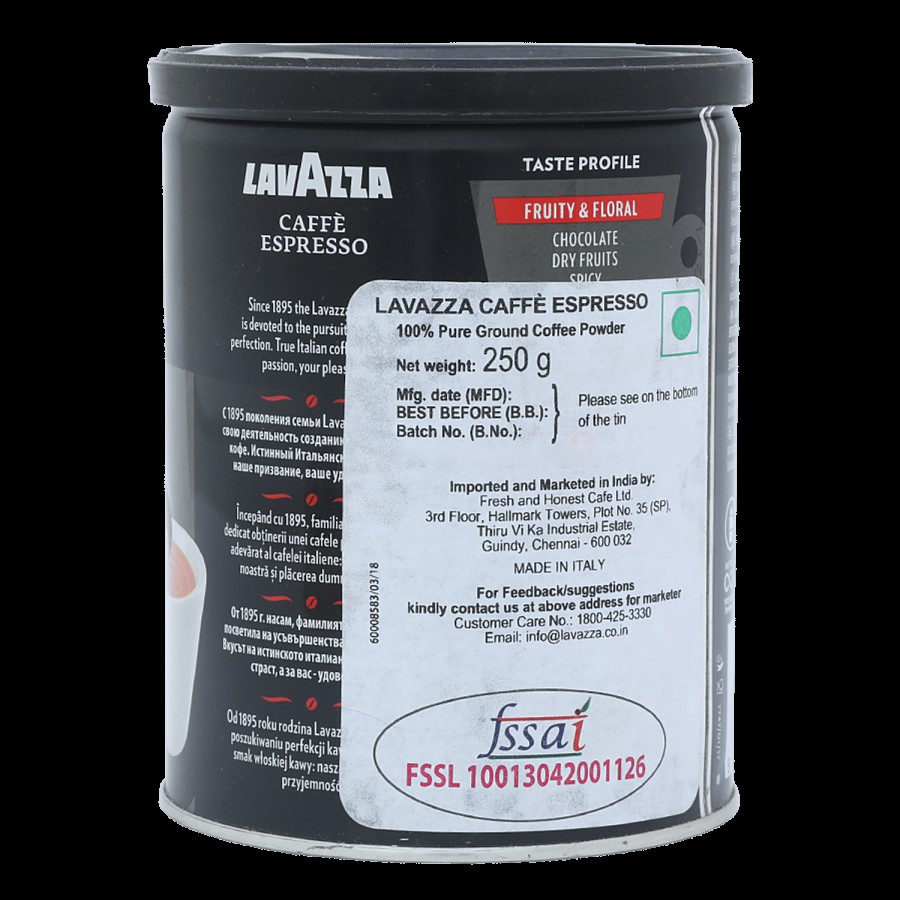 Lavazza Caffe Espresso Coffee Powder - 100% Arabica