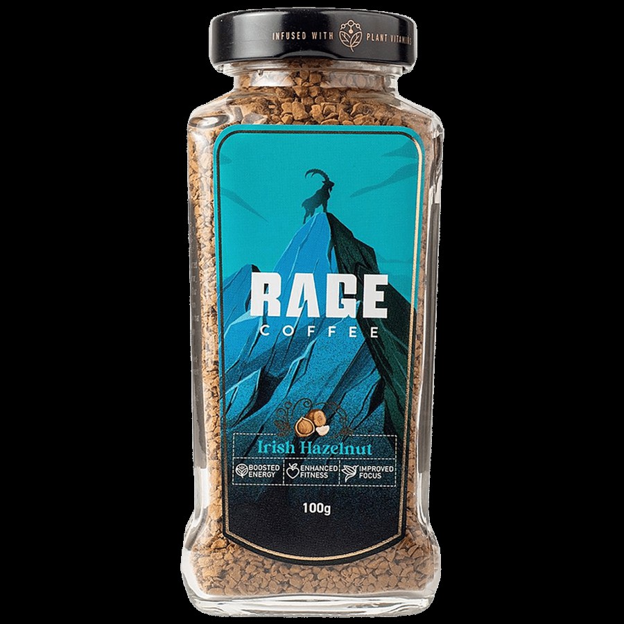 Rage Coffee Irish Hazelnut Flavour - Premium Arabica Instant Coffee