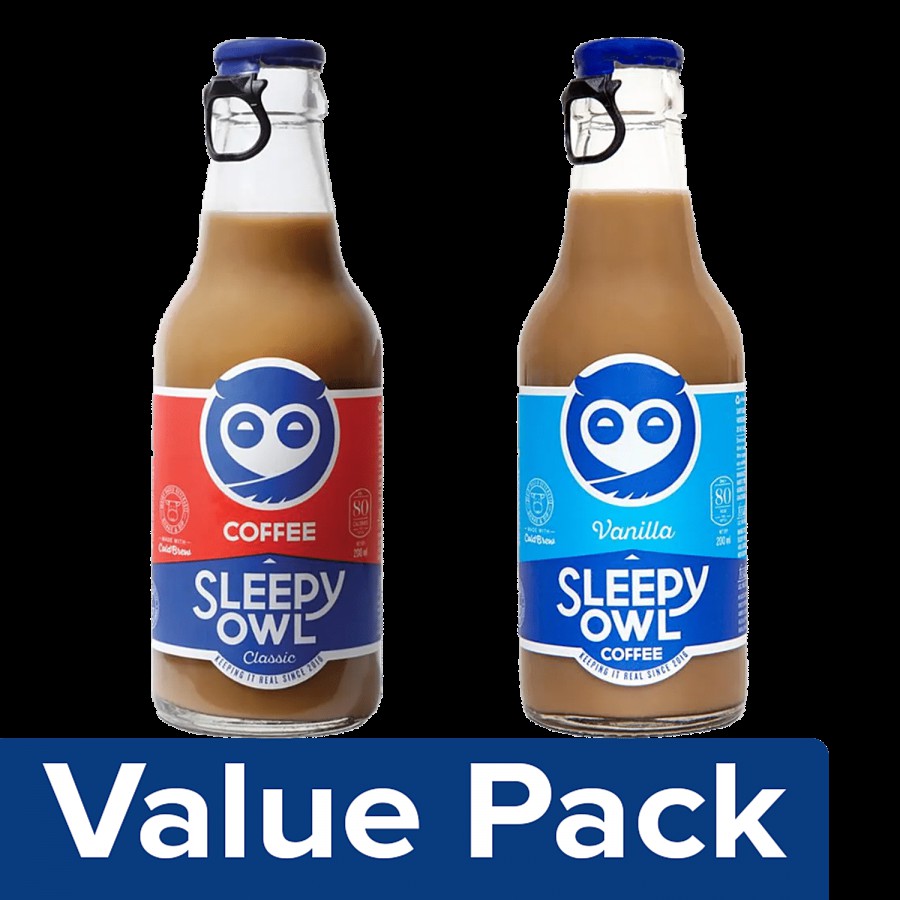 Sleepy Owl Cold Brew Coffee (Classic) + Cold Brew Coffee -Vanilla