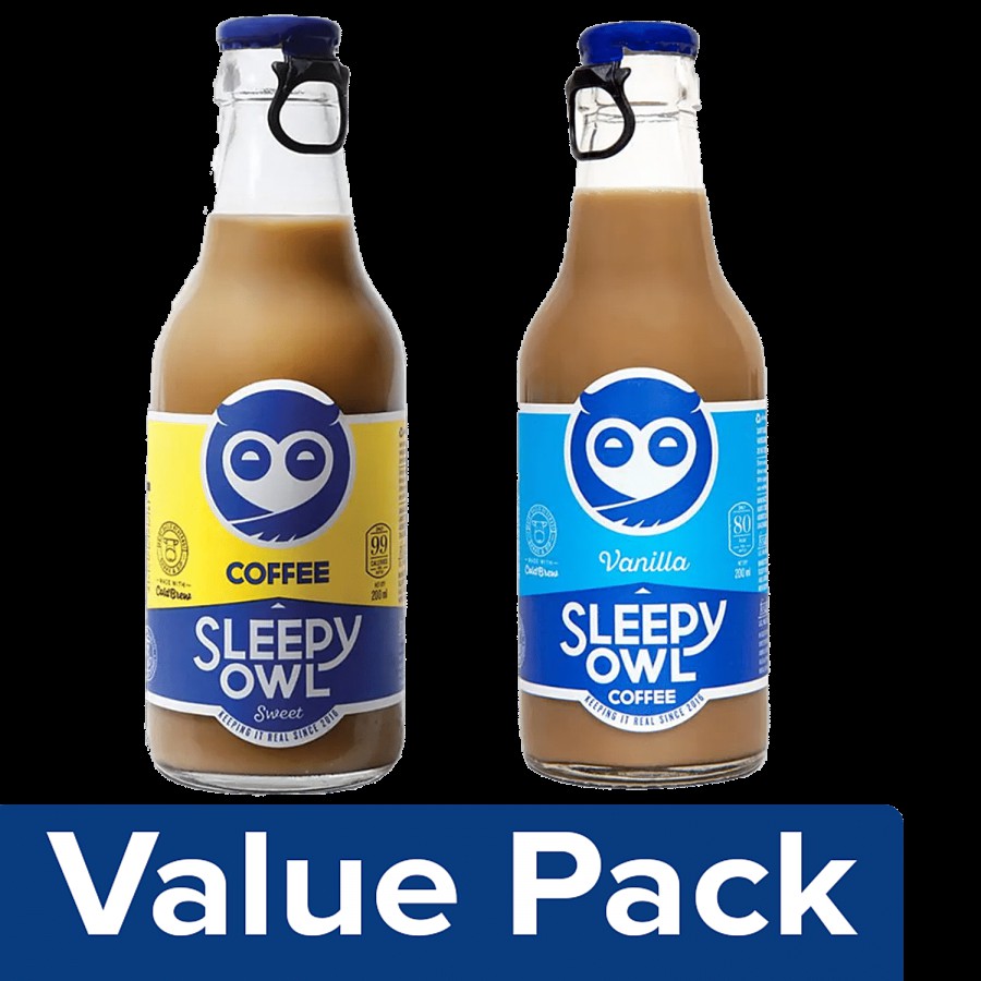 Sleepy Owl Cold Brew Coffee (Sweet) + Cold Brew Coffee -Vanilla