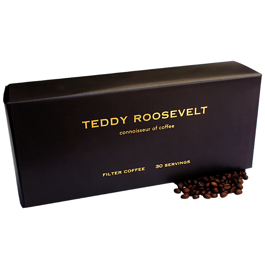 Teddy Roosevelt High Caffeine Espresso Coffee Powder - Arabica Dark Roast Fine Ground