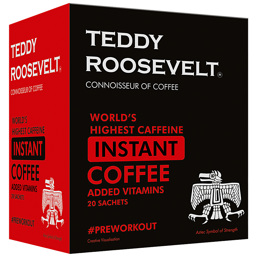 Teddy Roosevelt High Caffeine Instant Coffee Powder - Added Vitamins