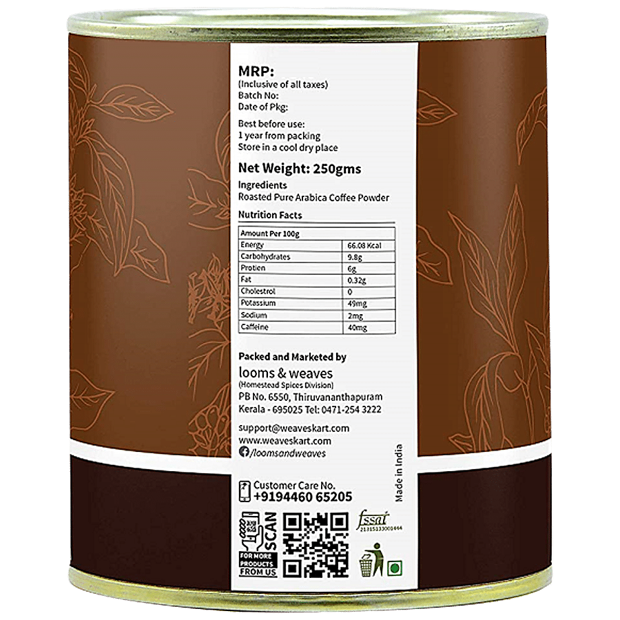 looms & weaves 100 % Premium Black Coffee Bean Powder  - Arabica