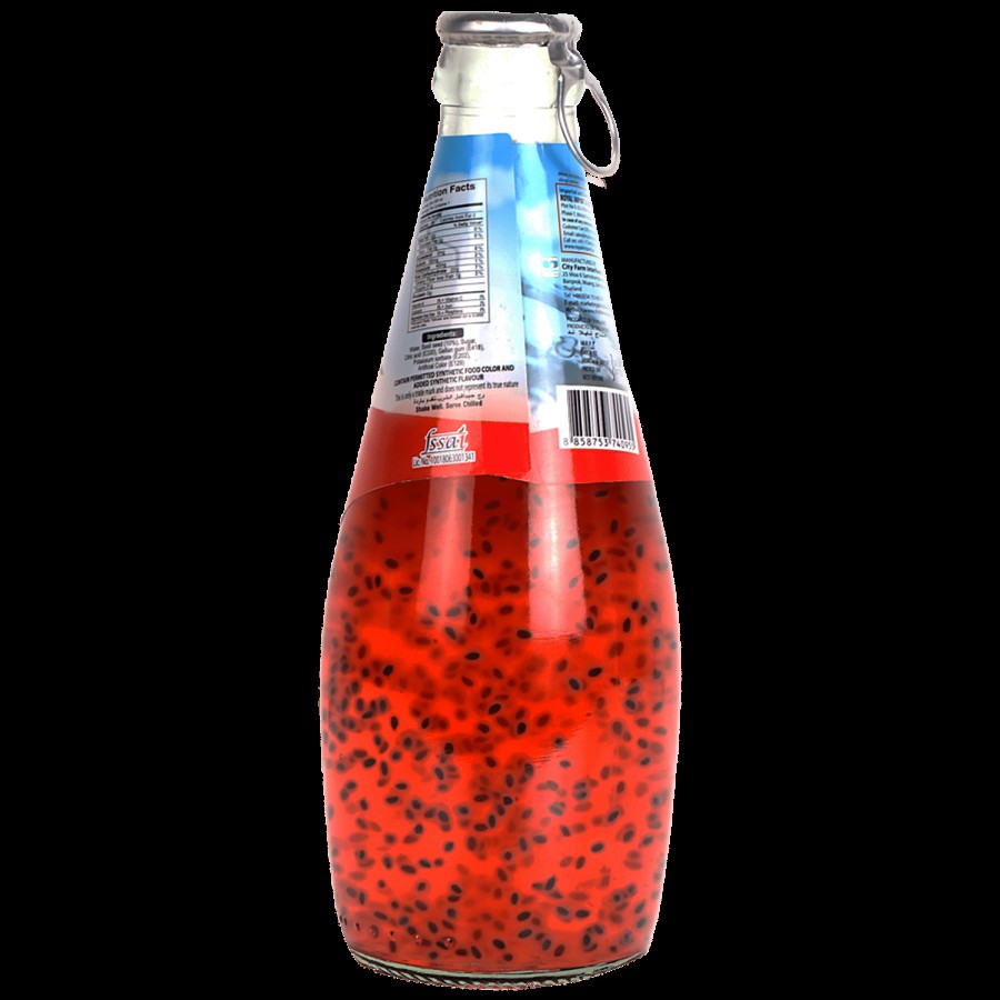 City Fresh Basil Seed Strawberry Flavour Drink - Refreshing